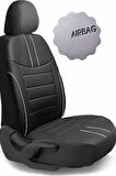 Gelly Emgrand Sedan 2010-2012 Aracınıza Uyumlu Koltuk Kılıfı Luxe Deri Siyah Beyaz