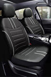 Honda Civic Sedan 2012-2015 Aracınıza Uyumlu Koltuk Kılıfı Luxe Deri Siyah Beyaz