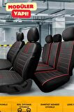 Bmw 3.2 Sedan 2015-2016 Aracınıza Uyumlu Koltuk Kılıfı Luxe Deri Siyah Kırmızı