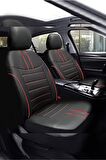 Mercedes C-180 Amg 7g Sedan 2010-2014 Aracınıza Uyumlu Koltuk Kılıfı Luxe Deri Siyah Kırmızı