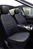 Ford Mondeo Sedan 2001-2007 Aracınıza Uyumlu Koltuk Kılıfı Luxe Deri Siyah Mavi