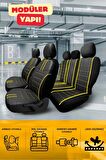 Opel Astra K Kasa 2016-2020 Aracınıza Uyumlu Koltuk Kılıfı Luxe Deri Siyah Sarı