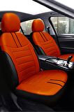 Dacia Duster Suv 2007-2012 Aracınıza Uyumlu Koltuk Kılıfı Luxe Deri Turuncu