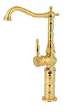 RUSTİK DESENLİ ÇANAK LAVABO BATARYASI - GOLD