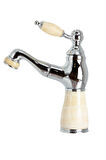 MERMERLİ SPİRALLİ BERBER LAVABO BATARYASI - KROM
