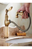 MERMERLİ SPİRALLİ BERBER LAVABO BATARYASI - ANTİK