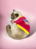 Annelere Hediye, Hediye Paketli, I Love Mom Pink, Oval Yaka Tişört Kedi Kıyafeti,Elbisesi Anneler Günü, Anne