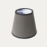 Mini Boy Maşalı Avize Abajur Başlığı – Mum Ampul Üstüne Takılır, 14 cm Alt Çap, 12 cm Yükseklik (Açık Gri)
