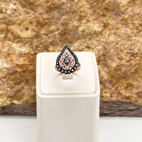 Elmas Montür Rosegold Damla Gümüş Set Takım - LVRSET08