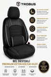 Hyundai Elantra 2011+ Uyumlu Levante Serisi Bel Destekli Keten Füme Beyaz Koltuk Kılıfı