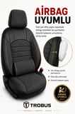 Toyota Camry 2012+ Uyumlu Levante Serisi Bel Destekli Keten Füme Turuncu Koltuk Kılıfı
