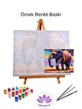 Renkli Baskılı Sayılarla Boyama Hobi Seti (Çerçeveli) 40x50 cm: Dansçı Kadın 2