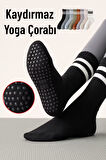 1 Çift Siyah Yoga Pilates Kaydırmaz Çorap