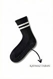 1 Çift Siyah Yoga Pilates Kaydırmaz Çorap