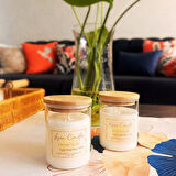 LEYAN YUVARLAK BAMBU SERİSİ DOĞAL SOYA WAX MUM EXOTIC GLAM (Paçuli, Ylang Ylang, Vanilya)