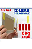 Çivisiz Tablo Çerçeve Montajı için 4 lü Set Cırt Sistemli İz Bırakmaz Çift Taraflı Askı Bantı
