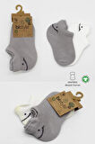 Lenaca 2'li Sneakers Smile Penye Çorap Bs20106 Gri Ekru