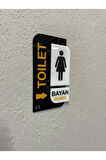 Parlak Pleksi WC Bay/Bayan toilet Yönlendirme Levhası