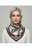 Parlak Royan Eşarp Beyaz Krem