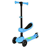 Lamborghini L5 2in1 Mavi Oturaklı Işıklı 3 Tekerlekli Çocuk Scooter