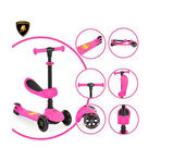Lisanslı L5 2in1 Katlanabilir Oturaklı Işıklı 3 Tekerlekli Çocuk Scooter Sarı