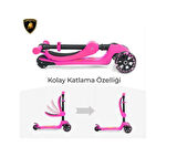 Lisanslı L5 2in1 Katlanabilir Oturaklı Işıklı 3 Tekerlekli Çocuk Scooter Sarı