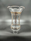 AVİZE LAMBA CAMI.ŞEFFAF,ALTIN YALDIZLI,MOTİFLİ.(E.14)(Alt yuva çapı:4.00cm-h:20,50cm)Mum ampule göre.