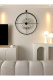 Büyük Boy Laviento Siyah ( Şeffaf Cam ) - Led Yok -50x65 Cm - Modern Dekoratif Metal Duvar Saati