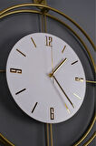 Büyük Boy Laviento 50*65 Cm (GOLD-BEYAZ) Kristal Serisi - Pilli Led - Modern Metal Duvar Saati