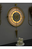 Gold - VALENCİA Exclusive - ( Kablosuz PİLLİ LED ) - Chakra Dizayn - Metal (mobilya) Duvar Saati
