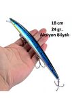 18 cm 24 gr.Lazer Turna Rapala,Levrek Rapala ,,Sahte Lures Yapay Yem