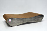 Dekoratif Karton Kedi Tırmalama Kanepesi (43x24x8,5 cm) Small - Antrasit Ahşap Desen