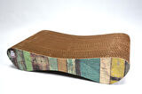 Dekoratif Karton Kedi Tırmalama Kanepesi 2'li Set (43x24x8,5 cm & 59x24x26 cm) - Small & Large - Çizgili Desen
