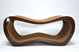 Dekoratif Karton Kedi Tırmalama Kanepesi 2'li Set (43x24x8,5 cm & 59x24x26 cm) - Small & Large - Koyu Ahşap Desen