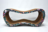 Dekoratif Karton Kedi Tırmalama Kanepesi 2'li Set (43x24x8,5 cm & 59x24x26 cm) - Small & Large - Okyanus Desen