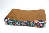 Dekoratif Karton Kedi Tırmalama Kanepesi 2'li Set (43x24x8,5 cm & 59x24x26 cm) - Small & Large - Okyanus Desen