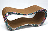 Dekoratif Karton Kedi Tırmalama Kanepesi 2'li Set (43x24x8,5 cm & 59x24x26 cm) - Small & Large - Okyanus Desen