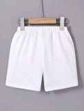 Livizmir Moda Beli Lastikli Mini Düz Şort - Beyaz