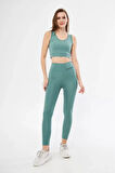 Livizmir Moda Dalgıç Croplu Taytlı Takım - Buz Mavisi
