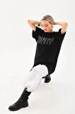 Livizmir Moda Unisex Taş Desenli Oversize T-Shirt - Siyah