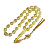 Gümüş Püsküllü Orjinal Damla Kehribar Tesbih Lt1277