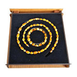 Damla Kehribar Kolye - Bileklik Set Lt1348