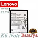 Lenovo K6 Note Batarya Lenovo BL270 Uyumlu Yedek Batarya