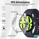 Lexroo Samsung Galaxy Watch 6 40mm için Kılıf Ekranı Tam Kaplayan 360 Full Round Soft - Gümüş]