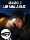 Lexroo Sensörlü Kamp Lambası Ayarlanabilir Kafa Lambası Kafa Bantlı Yeni Nesil