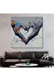 Graffiti Kalp Burcu Eller, Banksy Posteri, HD Baskı Kanvas Tablo, Pop Art-5343