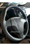 Fiat Linea Uyumlu Deri Dikmeli Direksiyon Kılıfı Soft Siyah Ipli 10.5cm A Plus