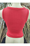 Halter Yaka Crop Triko Bluz