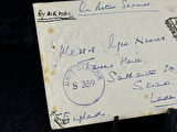 İngiltere 1945 Askeri Posta Uçak Postası 2 defa Sansürden geçmiş Uniit Censor 359 Field Censor 235