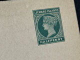 İngiliz Sömürge Leeward İslands Antiye Halfpenny 19.-20.Yüzyıl Gazete Sarma Kağıdı Newspaper Wrapper